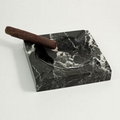 Square Cigar Ashtray - Black Marble